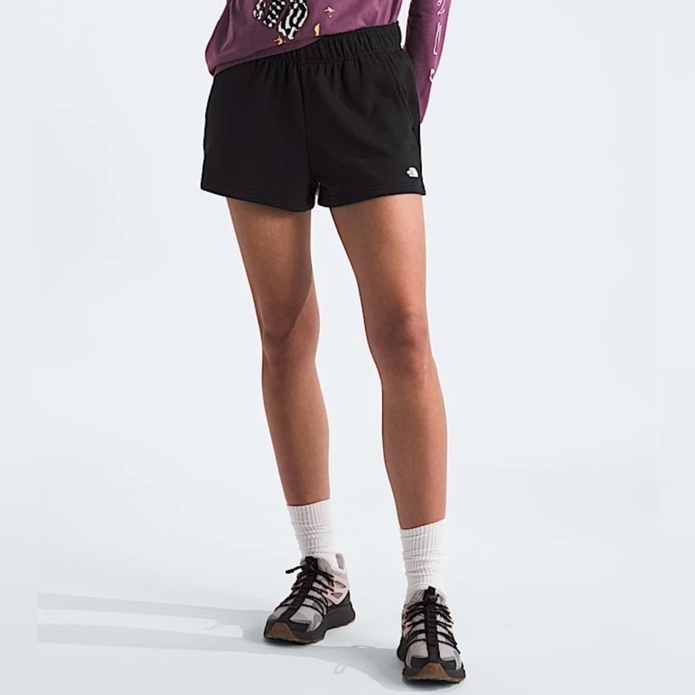 The North Face NEW Women’s Half Dome Fleece Logo Shorts Cotton Blend TNF Large
